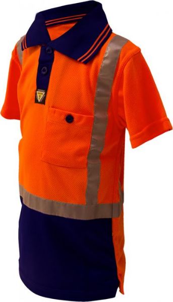 Picture of CAUTION HI-VIS CHILDRENS MICROFIBRE POLO