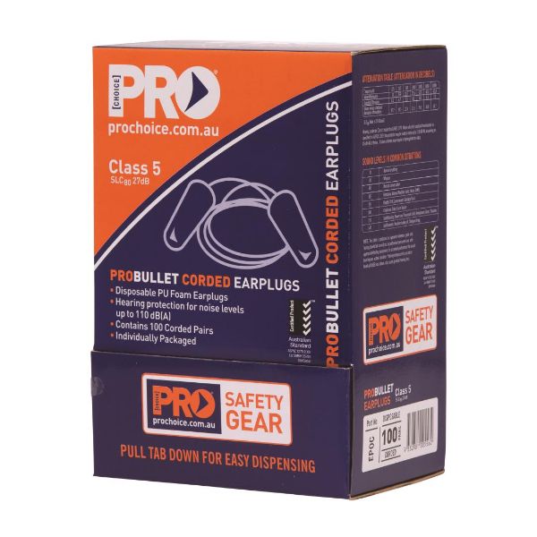 Picture of PRO EARPLUGS FOAM CORDED 100 PAIRS