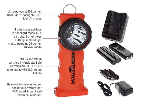 Picture of ESKO NIGHTSTICK RIGHT ANGLE LED RECHARGABLE TORCH
