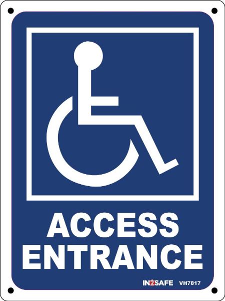 Picture of WHEELCHAIR ACCESS ENTRANCE SIGN 200 X 150 PVC