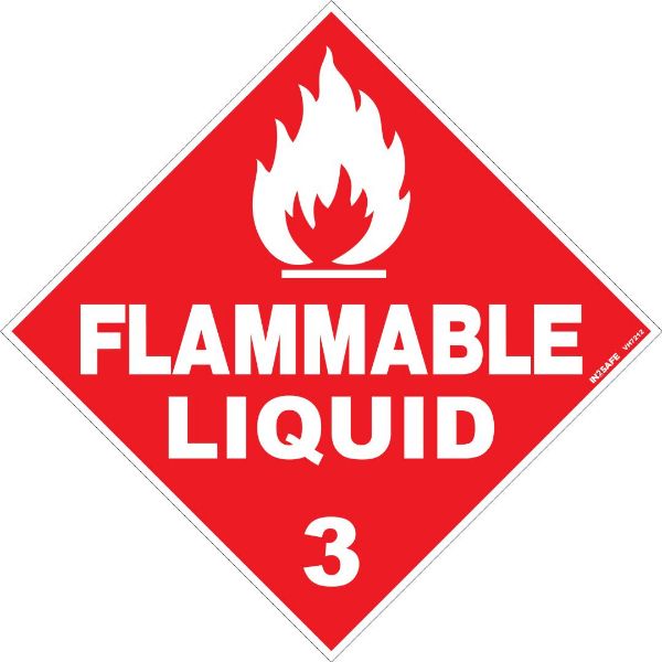 Picture of FLAMMABLE LIQUID CLASS 3 PLACARD SIGN 400 X 400 SAV