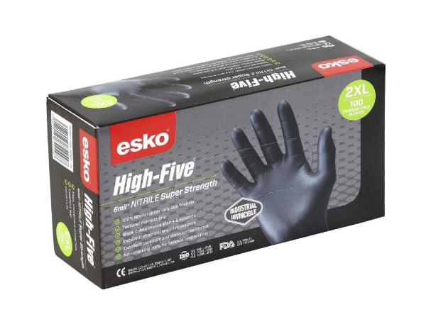 Picture of HIGH FIVE NITRILE BLACK GLOVES BOX
