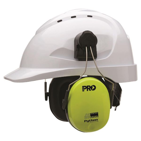 Picture of PRO PYTHON SLIMLINE HIVIS EARMUFFS CAP MOUNT