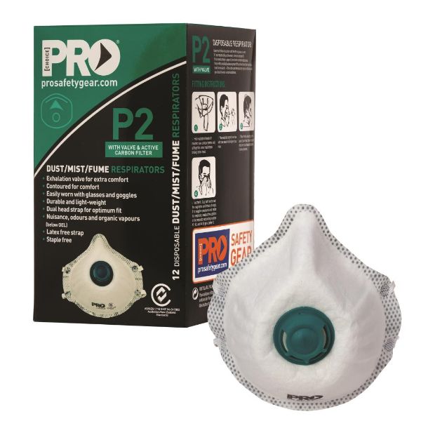 Picture of PRO RESPIRATOR P2 WITH VALVE AND ACTIVE CARBON FILTER