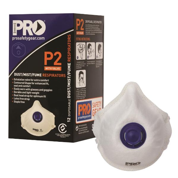 Picture of PRO RESPIRATOR P2 WITH VALVE 12PK