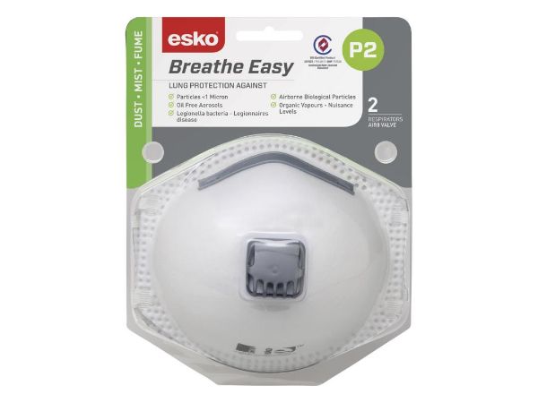 Picture of ESKO BREATHEEASY P2 VALVED MASK 2 PK