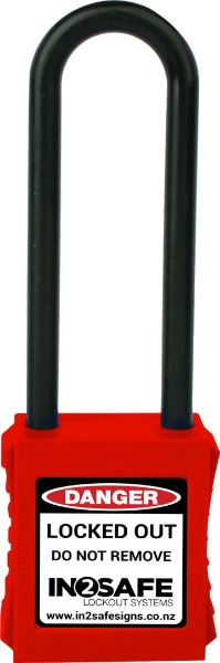 Picture of LOCKOUT PADLOCK - LONG NYLON - KEYED ALIKE - RED