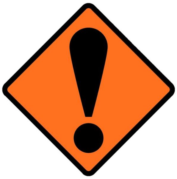 Picture of ROAD SIGN ""!"" 750 X 750 - FOLDING