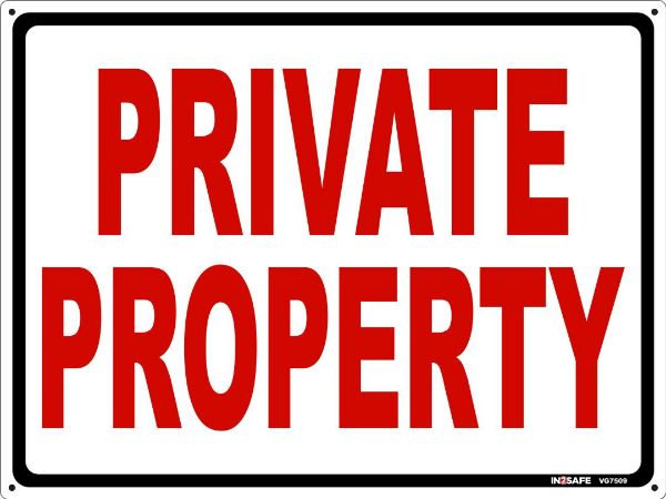 Picture of PRIVATE PROPERTY SIGN 400 X 300 PVC REFLECTIVE