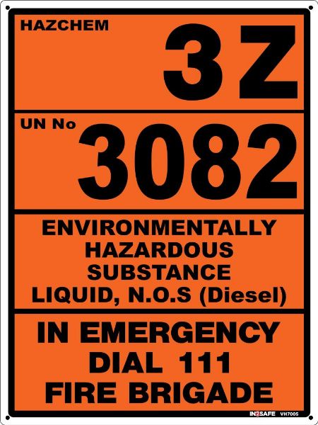 Picture of DIESEL UN3082 3Z STORAGE SIGN 300 X 400 PVC