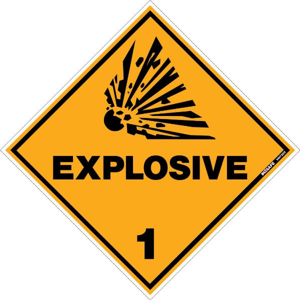 Picture of EXPLOSIVE 1 PLACARD SIGN 295 X 295 PVC