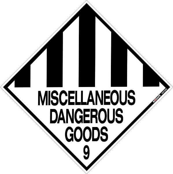 Picture of MISCELLANEOUS DANGEROUS GOODS 9 PLACARD 250 X 250 PVC