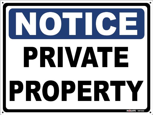 Picture of NOTICE PRIVATE PROPERTY SIGN 450 X 600 PVC