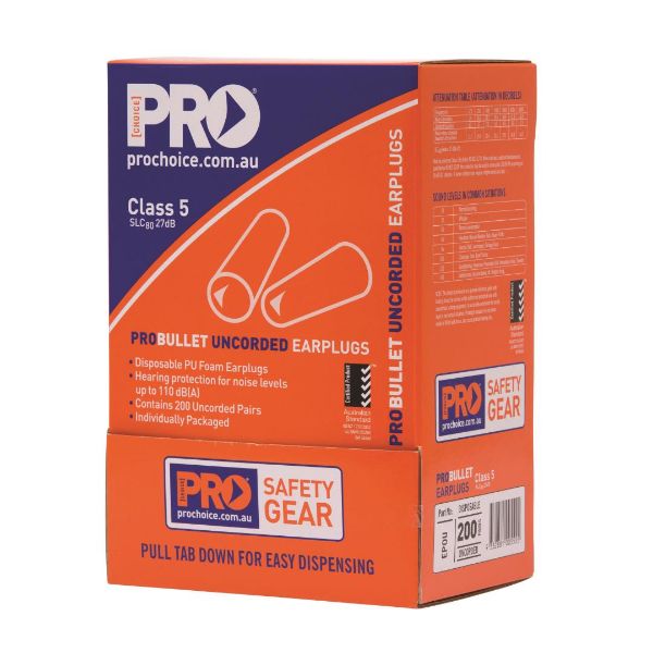 Picture of PRO EARPLUGS FOAM UNCORDED BULLET 200 PAIRS