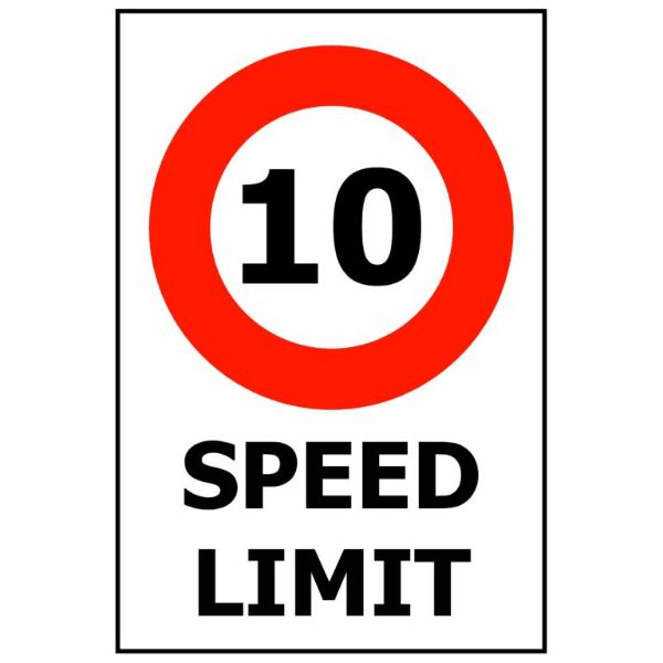 Picture of SPEED LIMIT – 10KM SIGN 240X340 ACM