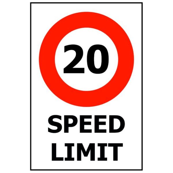 Picture of SPEED LIMIT – 20KM SIGN 240X340 ACM