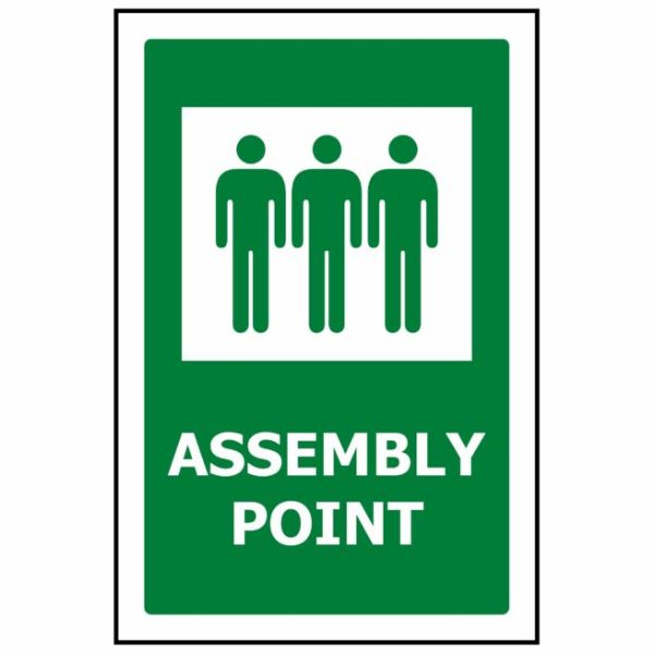 Picture of ASSEMBLY POINT 3 PEOPLE IMAGE SIGN 240X340 ACM