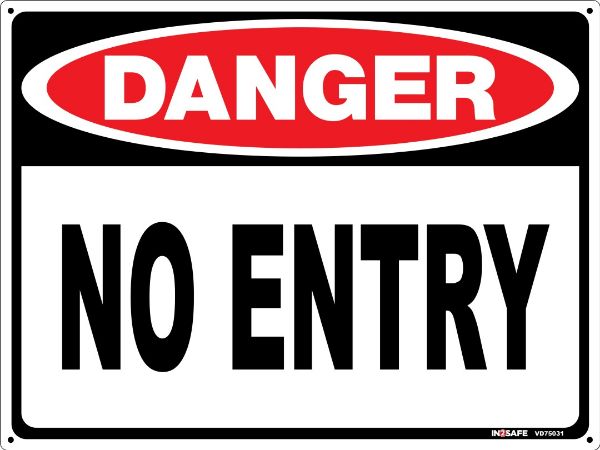 Picture of DANGER NO ENTRY SIGN 400 X 300 ACM