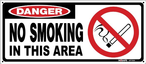 Picture of DANGER NO SMOKING IN THIS AREA SIGN 450 X 200 PVC